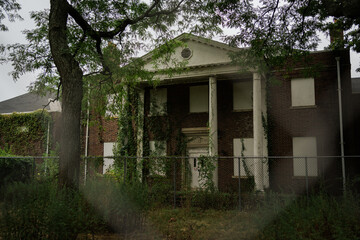 Canvas Print - Abandoned building on Governors Island, Manhattan, New York