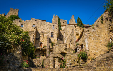 Wall Mural - View on the medieval village of Saint Montan in the South of France (Ardeche)