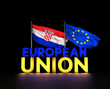 European Union and Croatia Flag