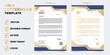 © erceha - gold letterhead template for business company stationery design with A4 sheet vector format and editable layout in luxury color