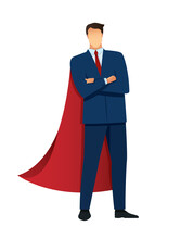 businessman with red cape