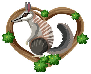 Sticker - Numbat in heart frame