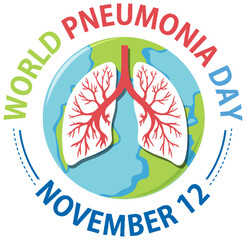 Wall Mural - World Pneumonia Day Logo Design