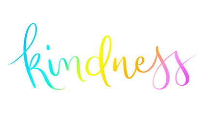 Wall Mural - KINDNESS colorful brush lettering banner on transparent background