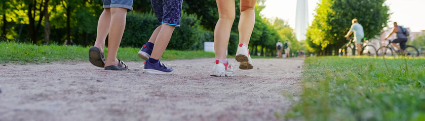 Sticker - child and woman running in the park