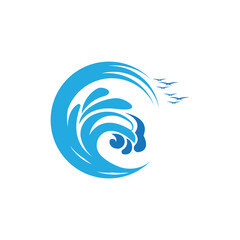 Water Wave symbol and icon Logo Template