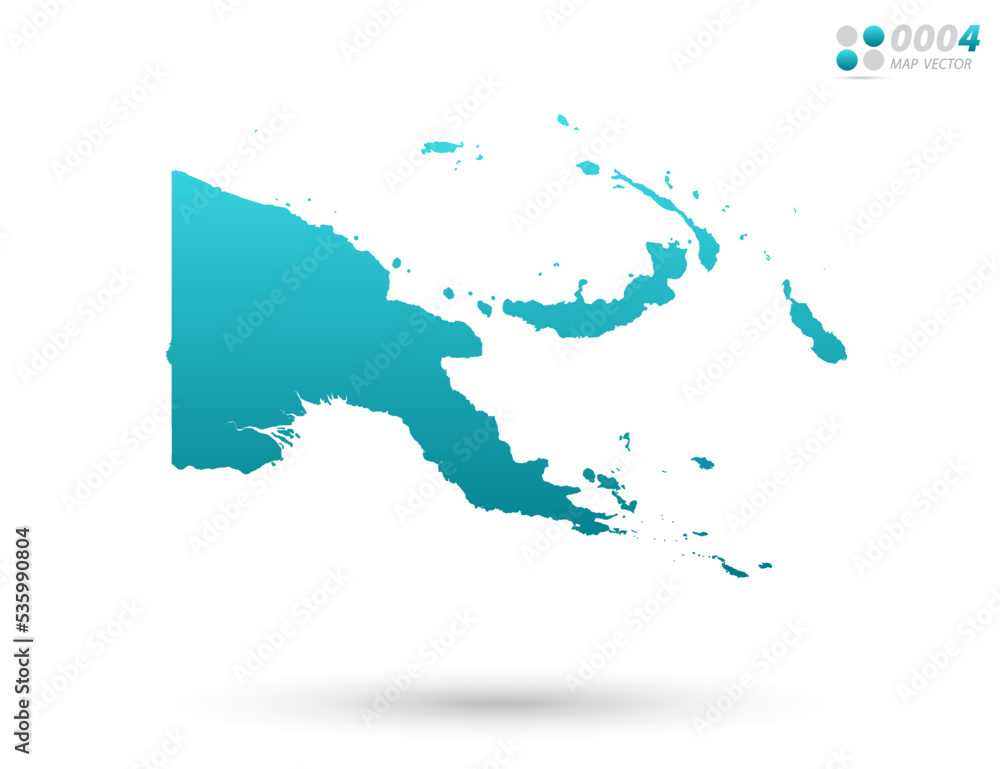 Vector blue gradient of Papua New Guinea map on white background ...