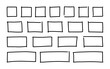 Free hand drawn rectangles and squares in different sizes. Scribble rectangular frames set. Freehand doodle square borders. Text highlight underline. Vector illustration isolated on white background.