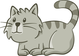  Cute cat lying on the floor. Cute illustration of a cat that is lying on the ground. Vector illustration on white background.