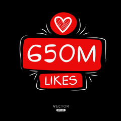 Poster - 650M, 650 million likes design for social network, Vector illustration.