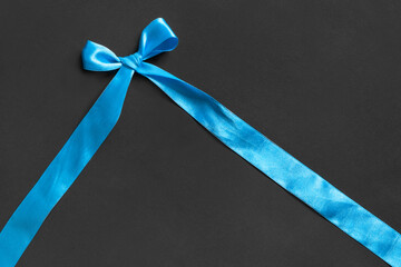 Canvas Print - Blue ribbon on black