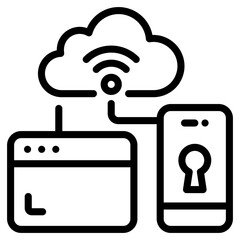 Canvas Print - a line icon of cloud hosting