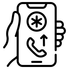 Sticker - An emergency call outline icon design 