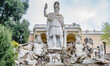 Ancient famous statue sof Neptune fountain at Piazza del Popolo, Rome, Italy.