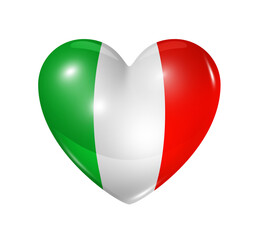 Wall Mural - Love Italy, heart flag icon