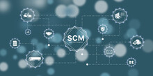 Banner SCM- Supply Chain Management - A Modern Logistics Company With Business Challenges Design And Supply Chain Management. (illustration)