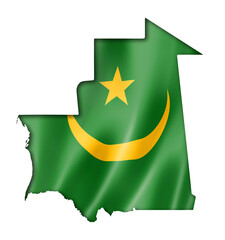 Wall Mural - Mauritania flag map