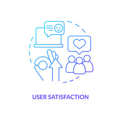 Wall Mural - user satisfaction blue gradient concept icon. positive customer feedback. user experience review abs