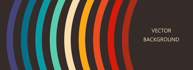 Wall Mural - colorful bow lines in retro colors background banner.
