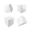 © Linett - Vector 3d white cube set. Realistic 3d object.