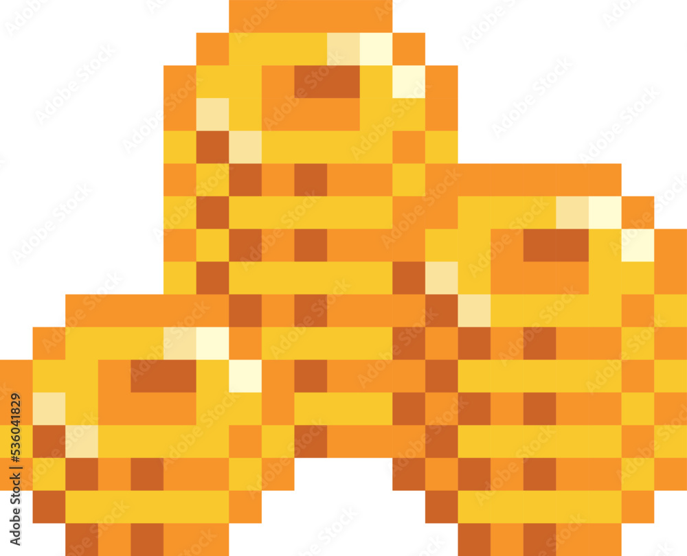 Pixel art golden coin retro video game. Vector illustration. 스톡 벡터 | Adobe  Stock