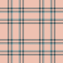 Plaid Seamless Pattern In Pink. Check Fabric Texture. Vector Textile Print.
