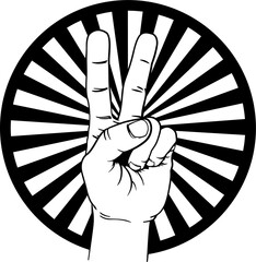 Peace Victory Hand Sign