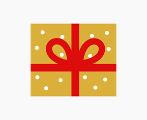 Wall Mural - christmas present with a red bow icon