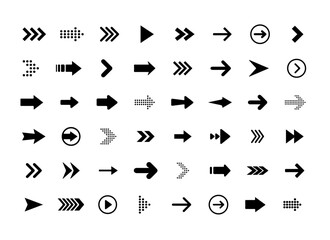 Leinwandbilder - Arrows set. Arrow icon collection. Set different arrows or web design. Arrow flat style isolated on white background - vector 10 EPS.