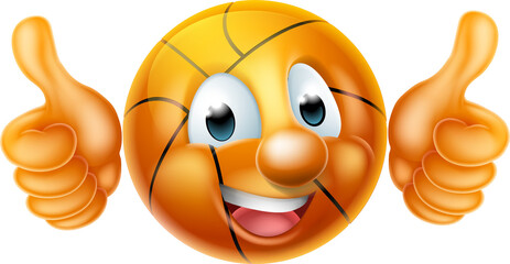 Poster - Cartoon Basketball Ball Man Character