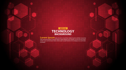 Wall Mural - Hexagonal Square Technology Design Abstract