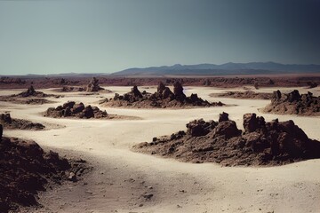 Wall Mural - Mysterious mounds. Ancient burial sites? Or the results of mining or archeological excavation. 