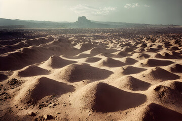 Wall Mural - Mysterious mounds. Ancient burial sites? Or the results of mining or archeological excavation. 