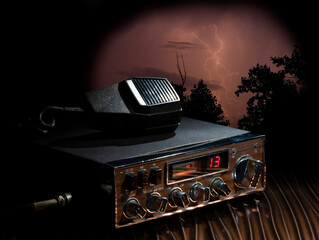 Wall Mural - Ham radio on channel 13 with a storm coming