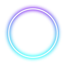 Circle Neon Futuristic Sign Frame Blue Purple