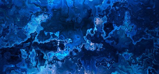 Sticker - Abstract blue colorful marble, mix liquid color texture. Modern background illustration