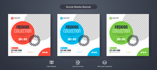 Wall Mural - Fashion social media cover banner post template