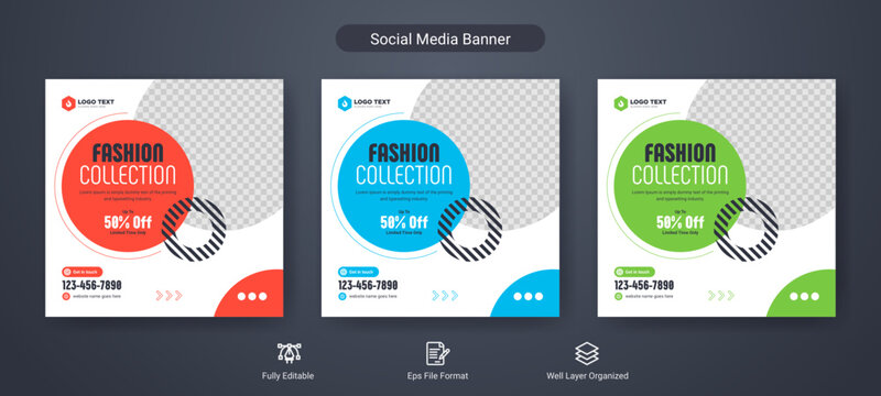Fashion social media cover banner post template