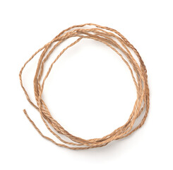 Top view of rolled natural twine