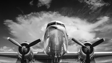 Wall Mural - historical aircraft against a dramatic sky