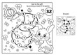 Math addition game. Puzzle for kids. Maze. Coloring Page Outline Of cartoon cute bunny or rabbit with carrot and cabbage. Coloring Book for children.