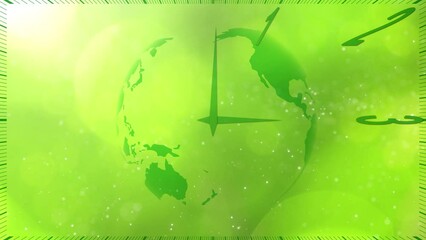 Wall Mural - ecology environment earth planet with endless loop time clock animation background.