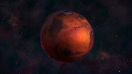 Wall Mural - Planet Mars from space with a view of Arabia Terra