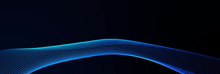 Wall Mural - blue lines wave abstract background. abstract wave technology background. light digital effect corporate concept. Technology wave light animation effect black background