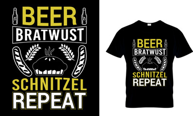 Wall Mural - beer bratwust schnitzel repeat...t-shirt design template