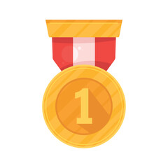 Sticker - golden first place medal