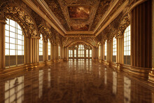 Beautiful Luxury Golden Renaissance Palace Interior