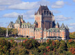 Chateau Frontenac surrounded by autumn colorful leaves, Canada