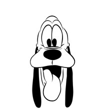 Vector Of A Dog Head On White Background, Pet. Animals. Goofy