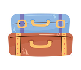 Wall Mural - suitcases blue and orange